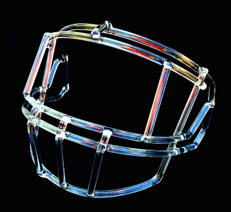 Front Mask of football helmet constructed out of glass